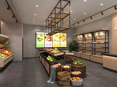 Industrial LOFT Fruit Shop 3d model