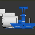 Roper Whitney Blue And White Industrial Metalworking Machine With Base And Motor