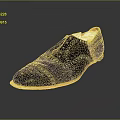 Black Leather Brogue Dress Shoes With Intricate Perforated Design And Light Colored Sole