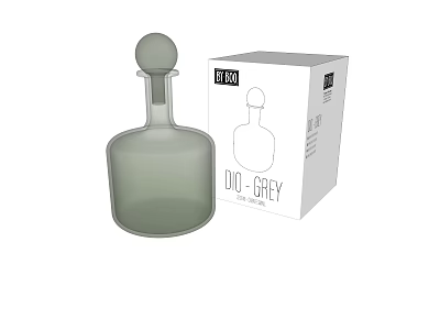 Minimalist Grey Glass Decorative Ornament Set With Modern Design And Packaging Box 3d model