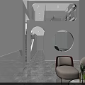 Modern Beauty Salon Interior With White Reception Counter Red Chairs And Chandelier