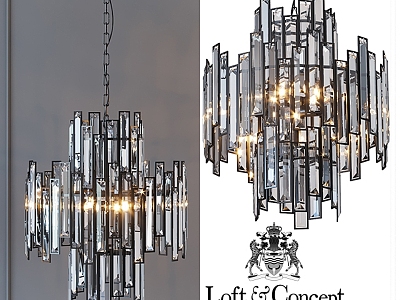 Modern Chandelier Loft Concept Art Deco Hanging Industrial 3d model