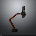 Professional Microphone With Red Boom Arm Stand For Studio Recording Use 3d model