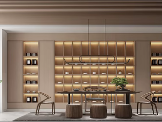 Reception Tea Room Office Tea Room Reception Room New Chinese Style 3d model