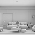 Modern sofa coffee table combination 3d model