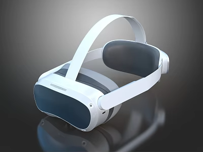 White Modern VR Headset With Comfortable Headband And Clear Lenses 3d model