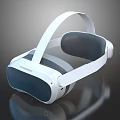 White Modern VR Headset With Comfortable Headband And Clear Lenses