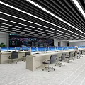 modern monitoring room central control room command room 3d model