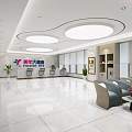 Modern Elegant Reception Area With Wooden Walls White Floor Tiles Glass Partitions And Display Wall