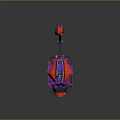 Red And Purple Sci Fi Mechanical Device With Circular Components And Support Arms 3d model