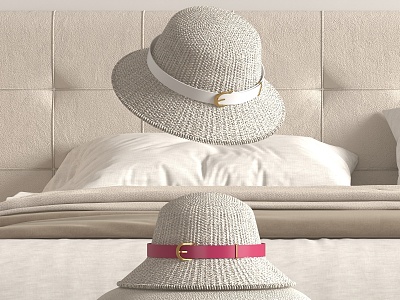 Women's Hat Straw Hat 3d model