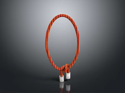Orange Braided Rope Loop With White End Caps And Smooth Finish 3d model
