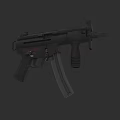 Black Tactical Submachine Gun With Magazine Grip And Compact Design 3d model