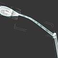 White Outdoor Street Light Featuring Curved Pole For Outdoor Illumination