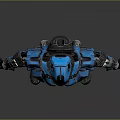 Game Movie Character Blue Mechanical Armor With Futuristic Metallic Design And Structure