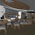 modern library 3d model