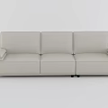 Casual Sofa Set Leather Beige Modern Minimalist Three Seater Comfortable Design 3d model
