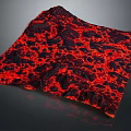 Volcanic Terrain With Rugged Textured Surface And Red Black Lava Patterns 3d model