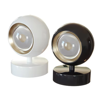 Modern Table Lamps White and Black with Round Base and Gold Accents Contemporary Design 3d model