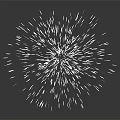 Bright White Firework Display On Black Background With Mirror Reflection Effect 3d model