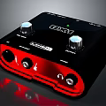 Electronic Audio Interface With Black Red Design Control Knobs And Ports