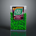 Tic Tac Count's Cherry Flavored Green Candies In Transparent Plastic Box