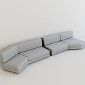Gray Irregular Shape Sofa with Modern Curved Design for Living Room Interior 3d model