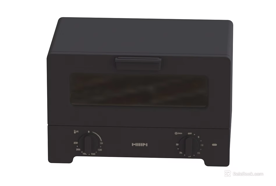 Black Polini Small Toaster Oven With Knobs Control For Kitchen Use 3d model 