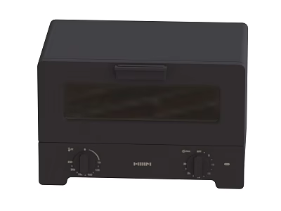 Black Polini Small Toaster Oven With Knobs Control For Kitchen Use 3d model