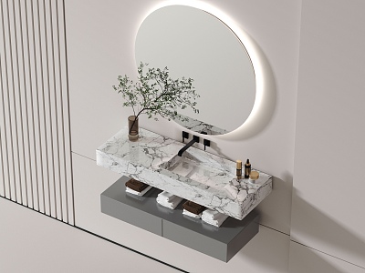 modern bathroom basin 3d model