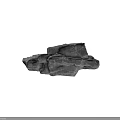 Natural Gray Rock Formation with Rough Textured Surface and Stacked Structure in Outdoor Scene