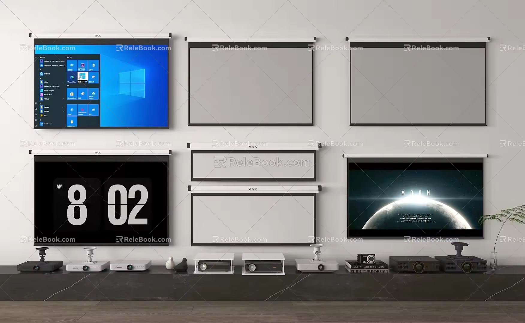 Modern projection curtain 3d model