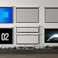 Modern projection curtain 3d model
