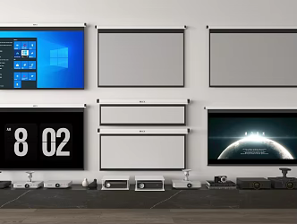 Modern projection curtain 3d model