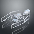 Space Exploration Equipment 3D Model of Cosmic Aerospace Structure with Metal Framework and Thruster System