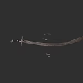 Traditional Scimitar Weapon With Long Metallic Blade And Ornate Hilt On Black Background