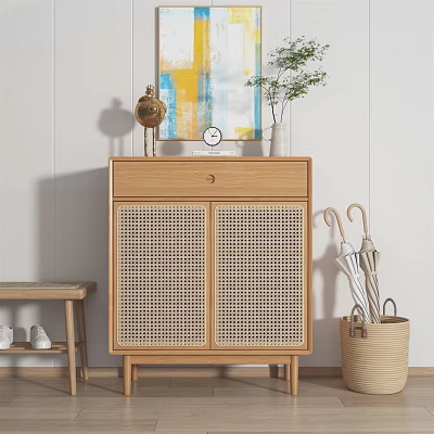 Nordic Shoe Cabinet Tengbar Side Cabinet Footstool 3d model Nordic Shoe Cabinet Tengbar Side Cabinet Footstool 3d model