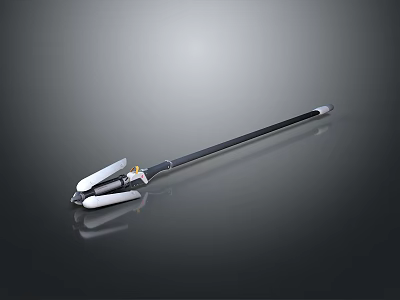 Modern Metal Weapon With Long Handle And Multi Pronged Sharp Tips Design 3d model