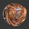 Delicious Cupcake With Brown Frosting And Colorful Sprinkles On Paper Cup