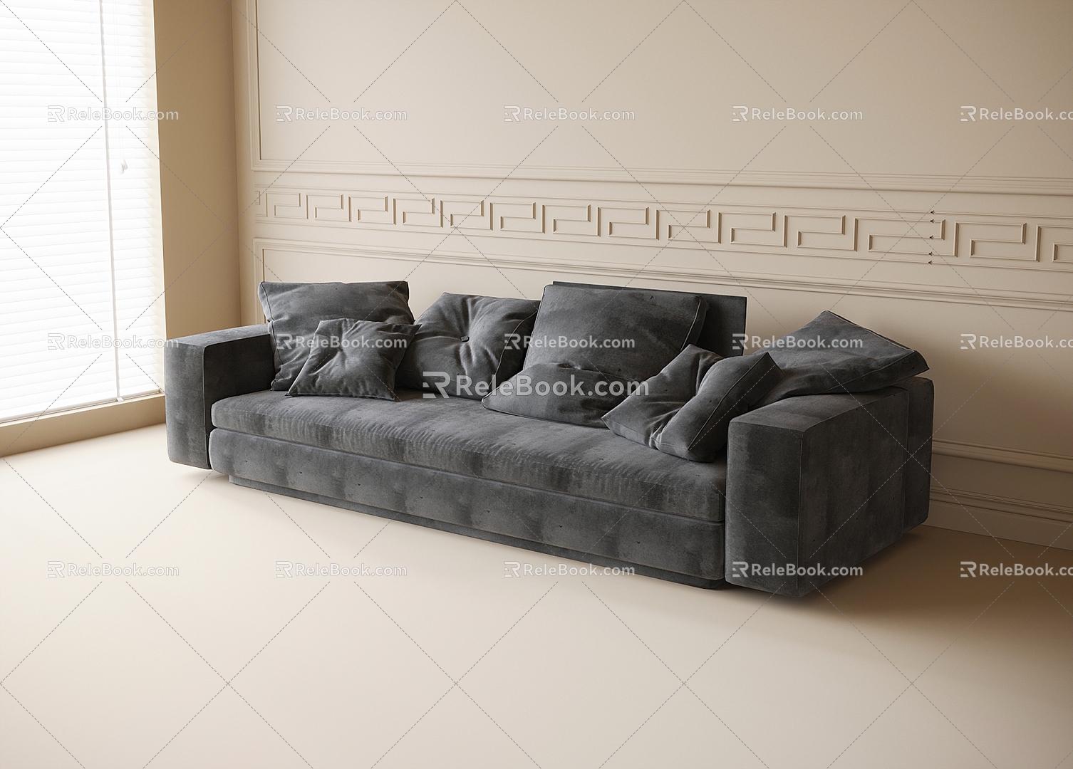 Modern Fabric Sofa Multiplayer Sofa 3d model