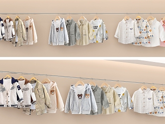 Children's clothing coat children's clothing shirt 3d model