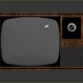 Vintage Electronic TV Set with Wooden Cabinet Retro Design and Control Knobs