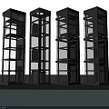 Modern Elevator Exterior Designs With Glass Structure And Water Reflection