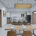 Modern Living Dining Room Interior With Chandelier Sofa Coffee Table And Wooden Decor
