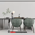 Modern Dining Table and Chair Combination 3d model
