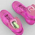 Fashionable Nike Pink High Top Shoes With Stylish Leather Design And Lace Up Detail