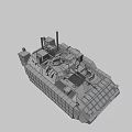 Sand Colored Military Armored Tank with Turret Cannon and Heavy Duty Tracks