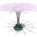 Modern Canopy Design With Umbrella Like Top And Metal Support Structure 3d model