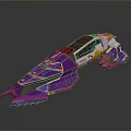 Futuristic Purple Racing Car With White And Yellow Accents Sleek Streamlined Design