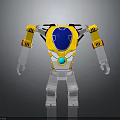3D Yellow And Gray Robot Character With Blue Face Mechanical Arms Legs